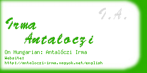 irma antaloczi business card